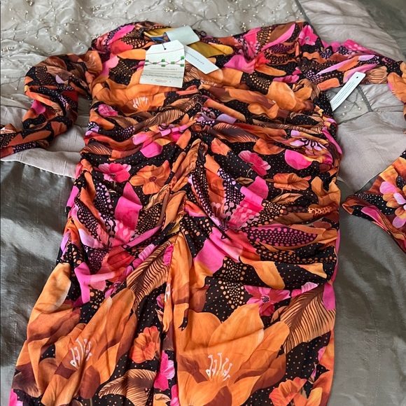 Farm Rio Long Sleeve Ruched Dress - Picture 4 of 4